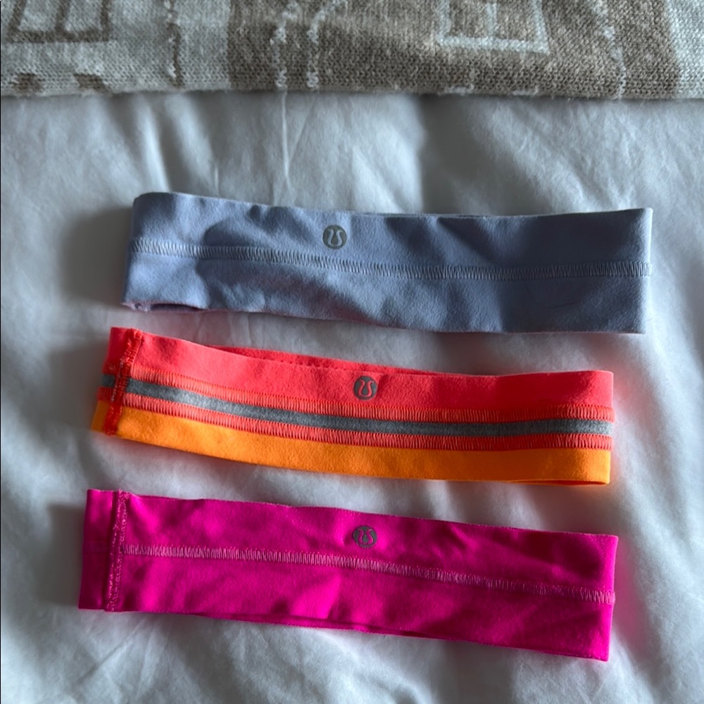 lululemon athletica Kids Headband Set - Gray, Orange, Pink